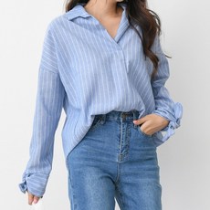 엄짱 임산부 델린 줄 리본셔츠