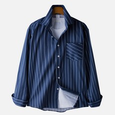 GHOST REPUBLIC 男士現代條紋口袋襯衫 MSH-574