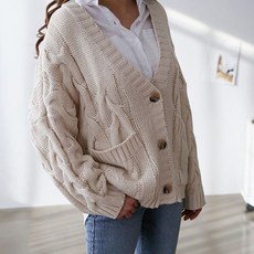 BONBONSTORY 孕婦針織口袋設計鈕扣罩衫