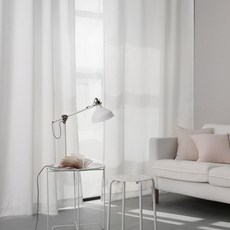 Clemence 基本款遮光窗簾, 白色