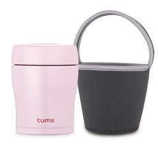 TUMS 馬卡龍色系保溫罐(附手提袋), 粉色, 300ml