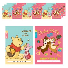 Disney 迪士尼 角色圖案英文筆記本 2款, 隨機發貨, 20個