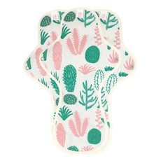 艾草染色兩層吸收墊布衛生棉 仙人掌款, 1件, 3個