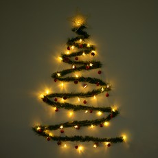 聖誕牆裝飾牆樹別針燈泡套組, 混色