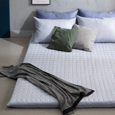 BONNIE LOUISE Time棉質絎縫床墊套, 灰色