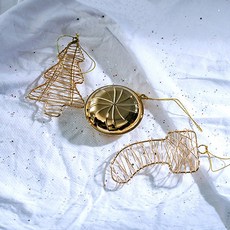 聖誕樹襪子鈴鐺裝飾 3種*2組, 混色