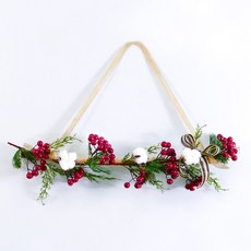 크리스마스 목화 리스 장식볼 가랜더, 혼합 색상, 1개