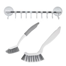 KOXINA 浴室清潔多功能刷 L號+清潔刷+吸盤掛架, 混色, 1套