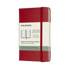 몰스킨 2020년 12M 위클리 가로형 플래너 하드커버, Scarlet Red