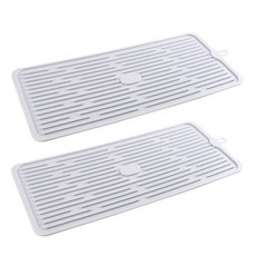 Beautifullife 餐具瀝水架 矽膠瀝水墊 2入, 冷灰色, 2個, 1層