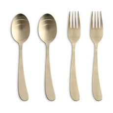 孩童湯匙 2入+叉子 2入, 金色, 湯匙 2入+叉子 2入