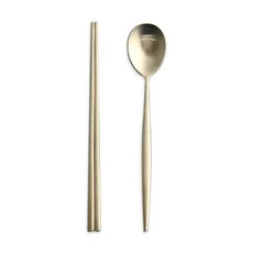 韓國餐具組合, 金色, 湯匙 1個 + 筷子 1雙
