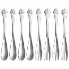 Inspon 微笑銀茶匙叉子組, 4套, 茶匙 + 叉子