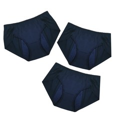 marun5 女性無痕生理褲 3件組, 海軍藍