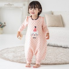 Cordi-i 孩童3層鋪棉圖案印花長版背心 圓點貓咪款