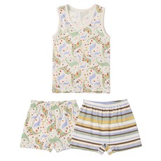 withorganic 男孩童印花背心+平口內褲 2入