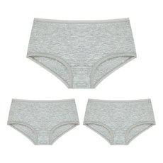 素色莫代爾內褲 3入, 灰色