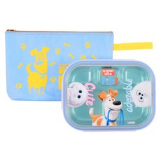 LILFANT 寵物當家不鏽鋼餐盤組 MY5675, 混色, 便當盒+便當袋