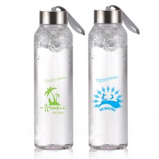 B PROJECT 夏威夷廚房細長水瓶兩件組, 藍色衝浪 + 綠色椰子樹, 500ml