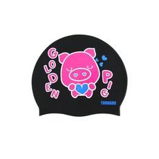Tornado 金豬矽膠泳帽 TC1916, 黑色, 1個