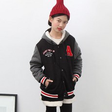 Nana Juni 孩童款時尚保暖內刷毛棒球外套