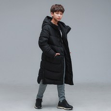 KISPO 童款SNOWACTIVITY英文印字超細纖維長版鋪棉外套