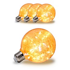 LED 愛迪生霧面燈泡 G95 2W, 燈泡色, 4個