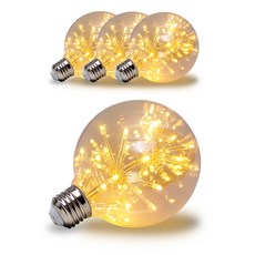 LED 愛迪生雪花 G95 2W, 燈泡色, 4個