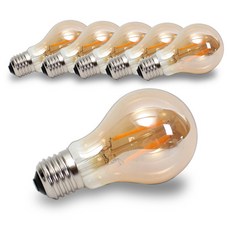 LED 愛迪生燈泡 A60 3W, 黃光色, 6入