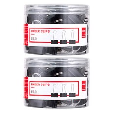 델리 메탈 더블클립 E8564A 블랙 4호 25mm, 중, 48개, 2개