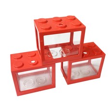 sam 積木毬藻鬥魚魚缸 紅色 3入, 3個