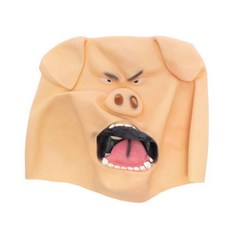 PartyPang 驚嚇豬橡膠面具, 混和顏色, 1個