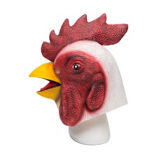 PartyPang 擬真白雞橡膠面具, 混合顏色, 1個