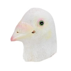 PartyPang 逼真橡膠鴿子面具, 白色, 1個