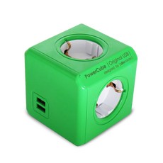 파워큐브 오리지널 USB 멀티탭 4구, 7.5cm, 그린, 1개