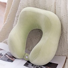 羅紋超細纖維記憶海綿頸枕, 綠色