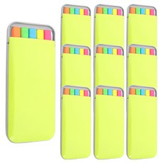 透明設計口袋螢光筆5件組, 黃色, 10套