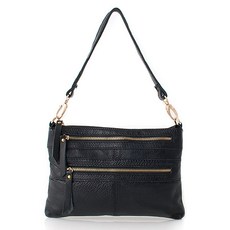 CCREANG 牛皮迷你斜背包 L1207, 黑色