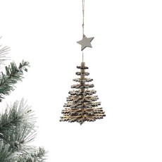 Dau F&G 懸掛飾品 木製樹 2p 聖誕裝飾, 混合顏色, 2個