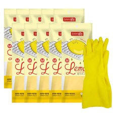 Home edition MYUNGJIN 檸檬棉塗層橡膠手套 M, 黃色的, 10個, 中( M)