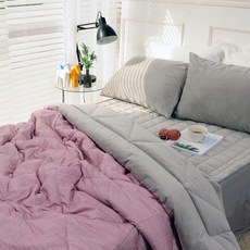 스코홈 웜모니카 극세사 차렵이불 카페트 3종세트