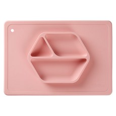 Nordico 素色矽膠吸盤餐盤組, 粉色, 餐盤+餐墊