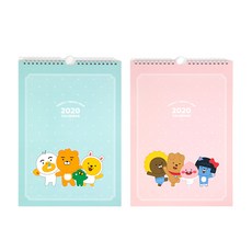 아이콘스 카카오 리틀프렌즈 2020년 벽걸이형 캘린더 2종 세트, 라이언, 어피치