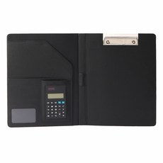 Tree Ash 夾式報告文件夾 + 8位數計算機, 黑色, 1組
