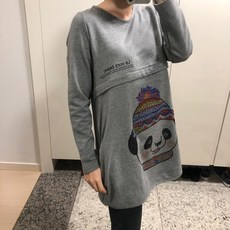최신마미 임산부 팬더수유티셔츠 기모