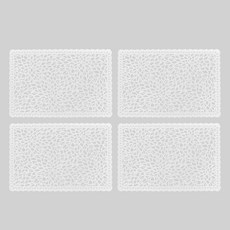 Puko 現代哥德風餐墊 4入, 白色, 寬 45cm x 長 30cm