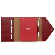 Funnymade 翻蓋式手帳收納套+筆記本組, 勃根地紅, 1組