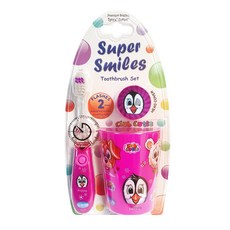 Vibright Purple Penguin LED牙刷+漱口杯+支架套組, 1組