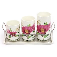 Royal Essex 陶瓷三層餐具筒組, 大玫瑰, 1套