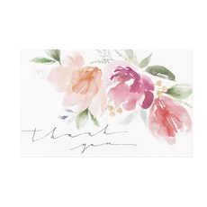 玫瑰感謝貼紙 9.5 x 6 cm, 混合顏色, 100個